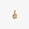 14K Gold Oval Virgin of Guadalupe Pendant with Floral Details