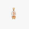 Virgin of Guadalupe design with a butterfly accent -14K Gold Pendant 2.9g 12x27 mm