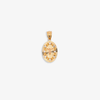 14K Gold Oval Pendant with Christ Center and Diamond Halo (17x35mm)