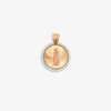 14K Gold Round Virgin of Guadalupe Medal Pendant