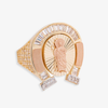 TRI-COLOR "SAN JUDAS" DIAMOND CUT WITH BAGUETTE PAVE CZ MEN'S RING