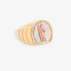 TRI-COLOR "SAN JUDAS" HALO BAGUETTE CZ MEN'S RING
