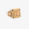 14K TRI-COLOR "SAN JUDAS" DIAMOND CUT BLACK AND WHITE CZ MEN'S