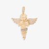 YELLOW GOLD CZ BABY ANGEL PENDANT