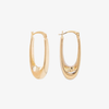 14K YELLOW GOLD ELONGATED OVAL HOOP EARRING
