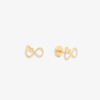 YELLOW GOLD HEART INFINITY SCREWBACK EARRINGS 14K