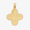 14K YELLOW GOLD MULTI-SAINTS CROSS PENDANT