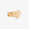 14K YELLOW GOLD POLISHED HEART CHAIN LINK RING