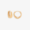 14K YELLOW GOLD RIBBED HUGGIE EARRING