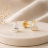 14K YELLOW GOLD PEAR CUT STUD SCREWBACK EARRINGS