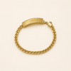 14K Smooth Gold ID Bracelet with Raised Edges