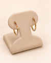 14K Gold Textured Slim Hoop Earrings – 1.1g