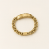 14K Bold Geometric Textured Gold ID Bracelet