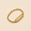 14K Geometric Textured Gold ID Bracelet