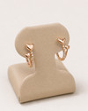 14K Rose Gold Heart Huggie Earrings with Zirconia – 1.2g