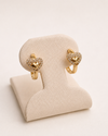 14K Gold Heart Earrings with Zirconia Halo – 1.4g