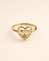 Golden Bloom Heart Mom Ring