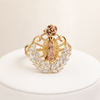 Anillo Virgen de Guadalupe con Flor 14K