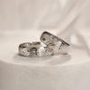 Carved 14K White Gold Bands