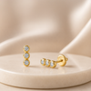 14K Yellow Gold Small Bar Bezel Stud Earrings