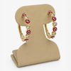 14K Gold Evil Eye & CZ Hoop Earrings – 3.2g