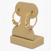 14K Tri-Color Textured Hoop Earrings – 2.2g