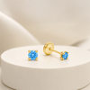 14K Gold colors  CZ Screwback Stud Earrings