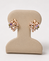 14K Rose Gold Floral Hoop Earrings with Multicolor CZ – 1.8g