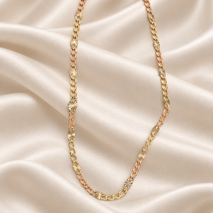 Three Tone Chain 14K