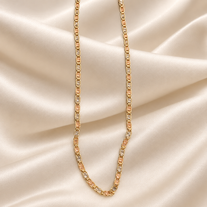 Three-Tone Valentino Chain 14K 060