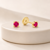 14K Gold colors  CZ Screwback Stud Earrings