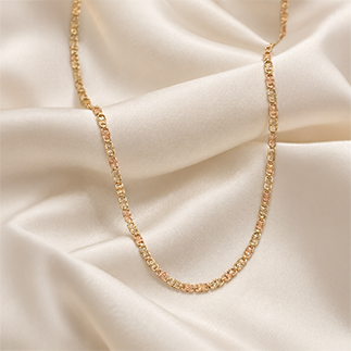 Three-Tone Valentino Chain - 14K 040