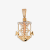 14K Gold Anchor Pendant with Crucifix – 7.1g | 27x55mm
