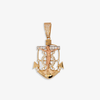14K Gold Anchor Pendant with Crucifix – 7.1g | 27x55mm