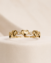 14K Gold Heart Ring with White Zirconia