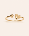 Twin Hearts Gold Ring
