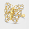 14K YELLOW GOLD LARGE BAGUETTE BUTTERFLY PAVE CZ RING-1