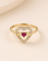 Te Amo Floral Heart Ring