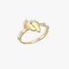 Tiny Footprints Zirconia Ring