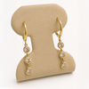 14K Gold Drop Hoop Earrings with Cubic Zirconia – 1.9g