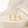 14K Yellow Gold Small Bar Bezel Stud Earrings