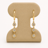 14K Gold Drop Hoop Earrings with Cubic Zirconia – 1.9g