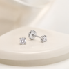 14K WHITE GOLD 3.5MM WHITE CZ STUD SCREWBACK EARRINGS