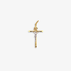 14K Gold Cross Pendant with Christ (40x22mm)