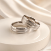 Polished 14K White Gold Bands
