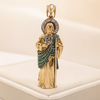 14K Gold San Judas Pendant with Halo