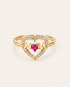 Te Amo Floral Heart Ring