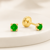 14K Gold colors  CZ Screwback Stud Earrings