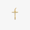14K Gold Cross Pendant with Christ (40x21mm)